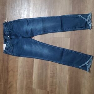 Joe's Jeans Markie Mid-Rise Skinny Ankle Jeans | Raw Hem Distressed